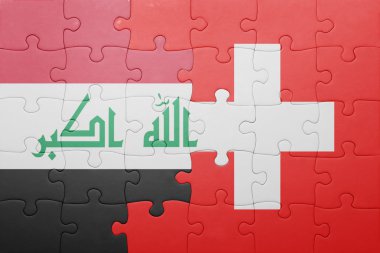 İsviçre ve Irak Ulusal bayrak ile bulmaca