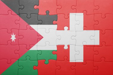 İsviçre ve Ürdün ulusal bayrak ile bulmaca