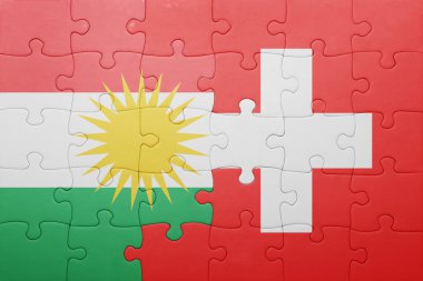 İsviçre ve Kürdistan ulusal bayrak ile bulmaca