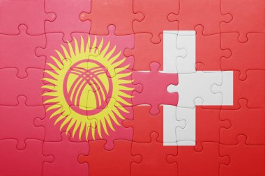 İsviçre ve Kırgızistan ulusal bayrak ile bulmaca