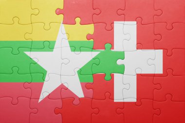 İsviçre ve myanmar bayrağı ile bulmaca