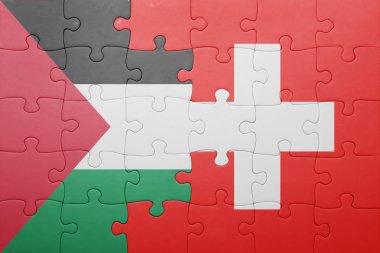 İsviçre ve Filistin Ulusal bayrak ile bulmaca