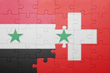 İsviçre ve Suriye ulusal bayrak ile bulmaca