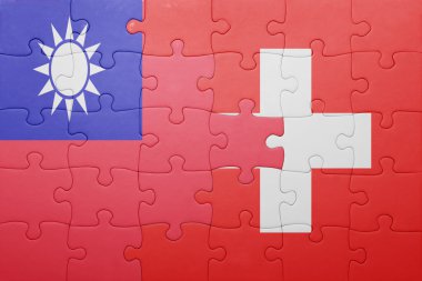 İsviçre ve Tayvan ulusal bayrak ile bulmaca
