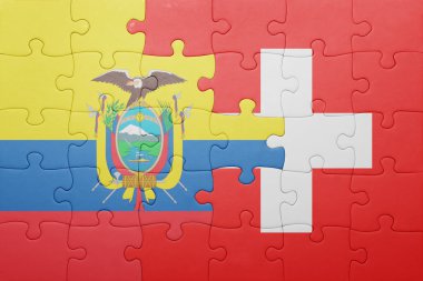 İsviçre ve Ekvador ulusal bayrak ile bulmaca