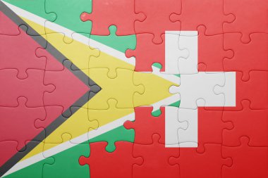 İsviçre ve guyana ulusal bayrak ile bulmaca