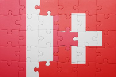 İsviçre ve peru ulusal bayrak ile bulmaca