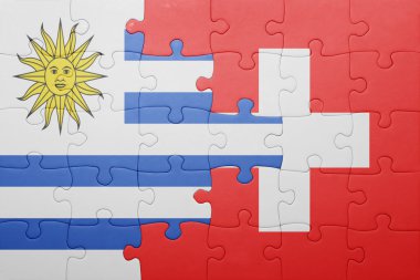 İsviçre ve uruguay ulusal bayrak ile bulmaca