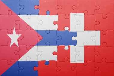 İsviçre ve Küba ulusal bayrak ile bulmaca