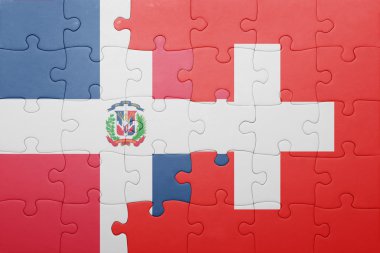 İsviçre ve Dominik ulusal bayrak ile bulmaca