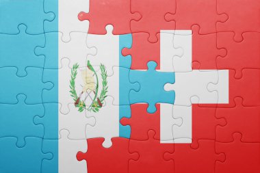 İsviçre ve guatemala ulusal bayrak ile bulmaca