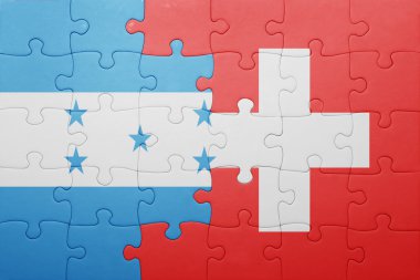 İsviçre ve honduras ulusal bayrak ile bulmaca