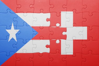 İsviçre ve Porto Riko ulusal bayrak ile bulmaca