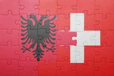 İsviçre ve Arnavutluk ulusal bayrak ile bulmaca