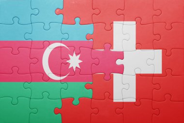 İsviçre ve Azerbaycan ulusal bayrak ile bulmaca