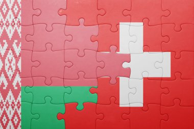 İsviçre ve Beyaz Rusya ulusal bayrak ile bulmaca