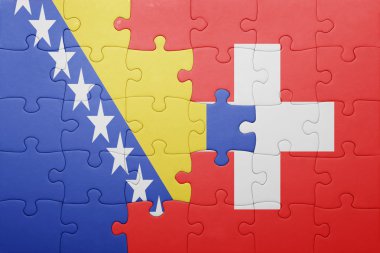 İsviçre ve Bosna-Hersek ulusal bayrak ile bulmaca