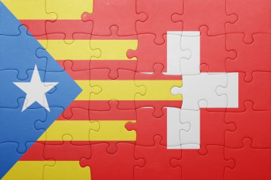 İsviçre ve Katalonya Ulusal bayrak ile bulmaca