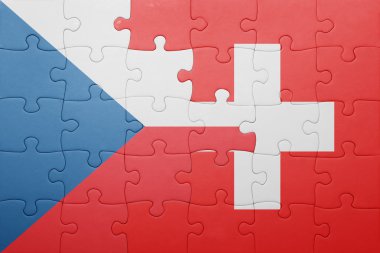 İsviçre ve Çek Cumhuriyeti ulusal bayrak ile bulmaca