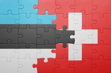 İsviçre ve Estonya ulusal bayrak ile bulmaca