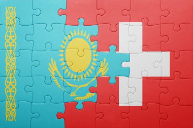 İsviçre ve Kazakistan ulusal bayrak ile bulmaca