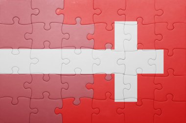 İsviçre ve Letonya ulusal bayrak ile bulmaca