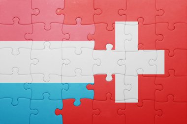 İsviçre ve Lüksemburg ulusal bayrak ile bulmaca