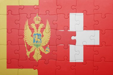 İsviçre ve Karadağ ulusal bayrak ile bulmaca