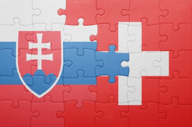 İsviçre ve Slovakya ulusal bayrak ile bulmaca