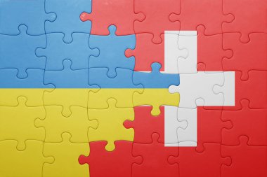 İsviçre ve Ukrayna ulusal bayrak ile bulmaca