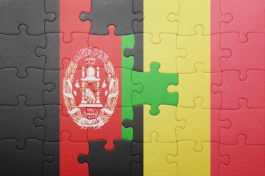 Afganistan ve Belçika Ulusal bayrak ile bulmaca