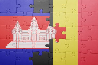 Kamboçya ve Belçika Ulusal bayrak ile bulmaca