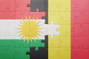 Kürdistan ve Belçika Ulusal bayrak ile bulmaca