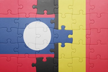 laos ve Belçika Ulusal bayrak ile bulmaca