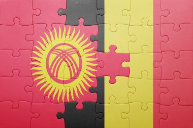 Kırgızistan ve Belçika Ulusal bayrak ile bulmaca