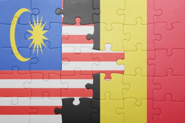 Malezya ve Belçika Ulusal bayrak ile bulmaca