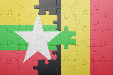 myanmar ve Belçika Ulusal bayrak ile bulmaca