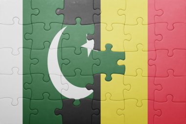 pakistan ve Belçika Ulusal bayrak ile bulmaca