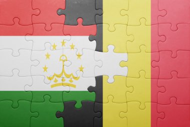 Tacikistan ve Belçika Ulusal bayrak ile bulmaca