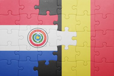 paraguay ve Belçika Ulusal bayrak ile bulmaca