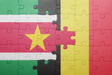 Surinam ve Belçika Ulusal bayrak ile bulmaca
