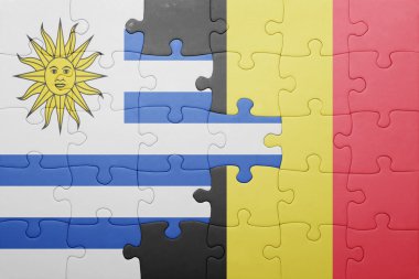 uruguay ve Belçika Ulusal bayrak ile bulmaca