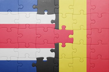 Kosta Rika ve Belçika Ulusal bayrak ile bulmaca