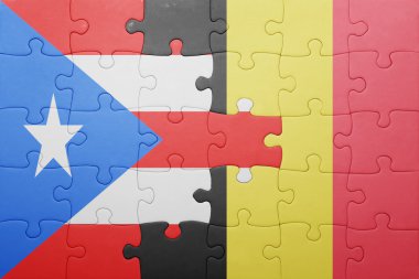 Porto Riko ve Belçika Ulusal bayrak ile bulmaca