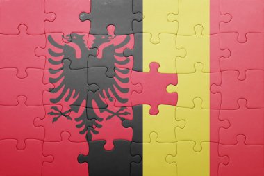Arnavutluk ve Belçika Ulusal bayrak ile bulmaca
