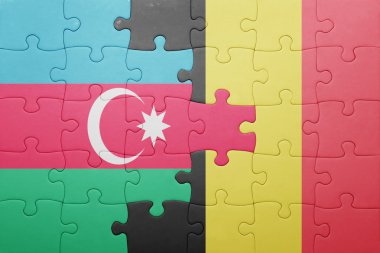 Azerbaycan ve Belçika Ulusal bayrak ile bulmaca