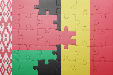 Beyaz Rusya ve Belçika Ulusal bayrak ile bulmaca