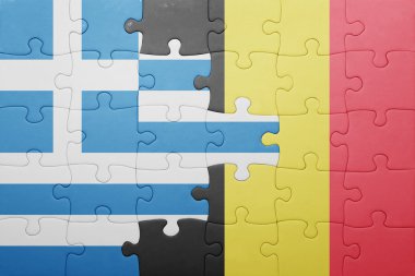 Yunanistan ve Belçika Ulusal bayrak ile bulmaca