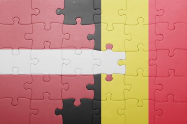 Letonya ve Belçika Ulusal bayrak ile bulmaca