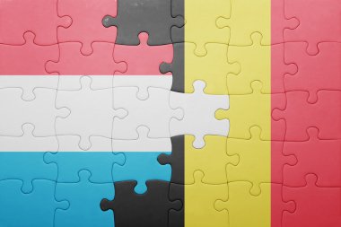 Lüksemburg ve Belçika Ulusal bayrak ile bulmaca